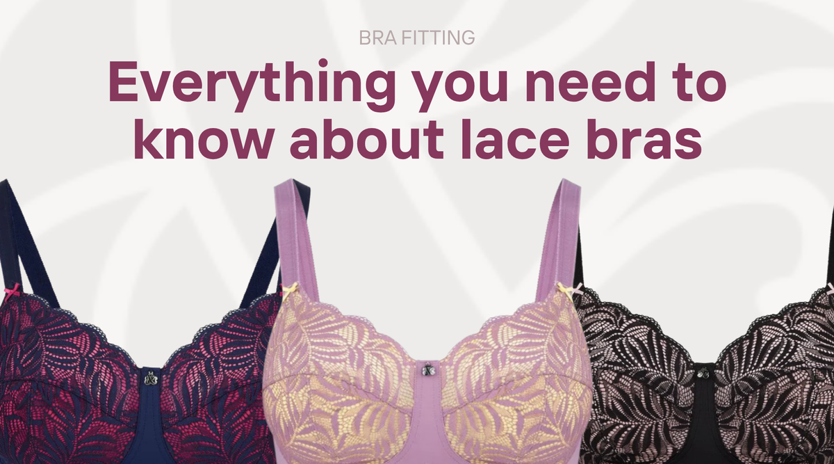 Three colourful lace bras with the title "Everything you need to know about lace bras"