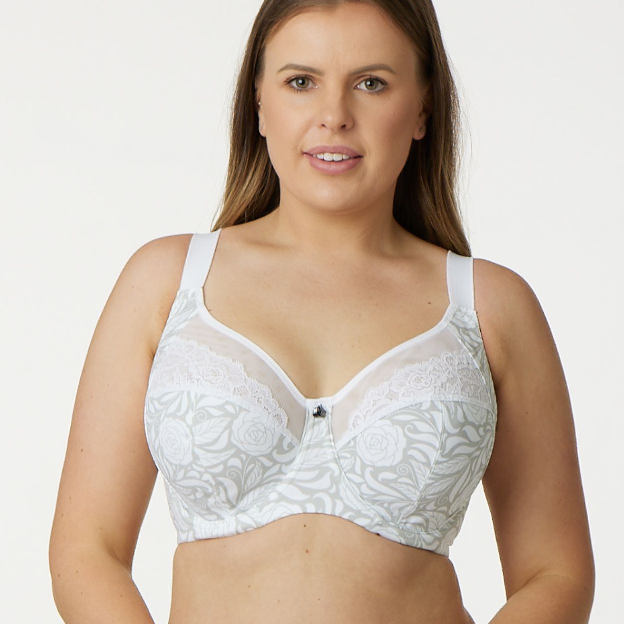 Signature Print Full Cup Bra - Premium Support - Ice Rose
