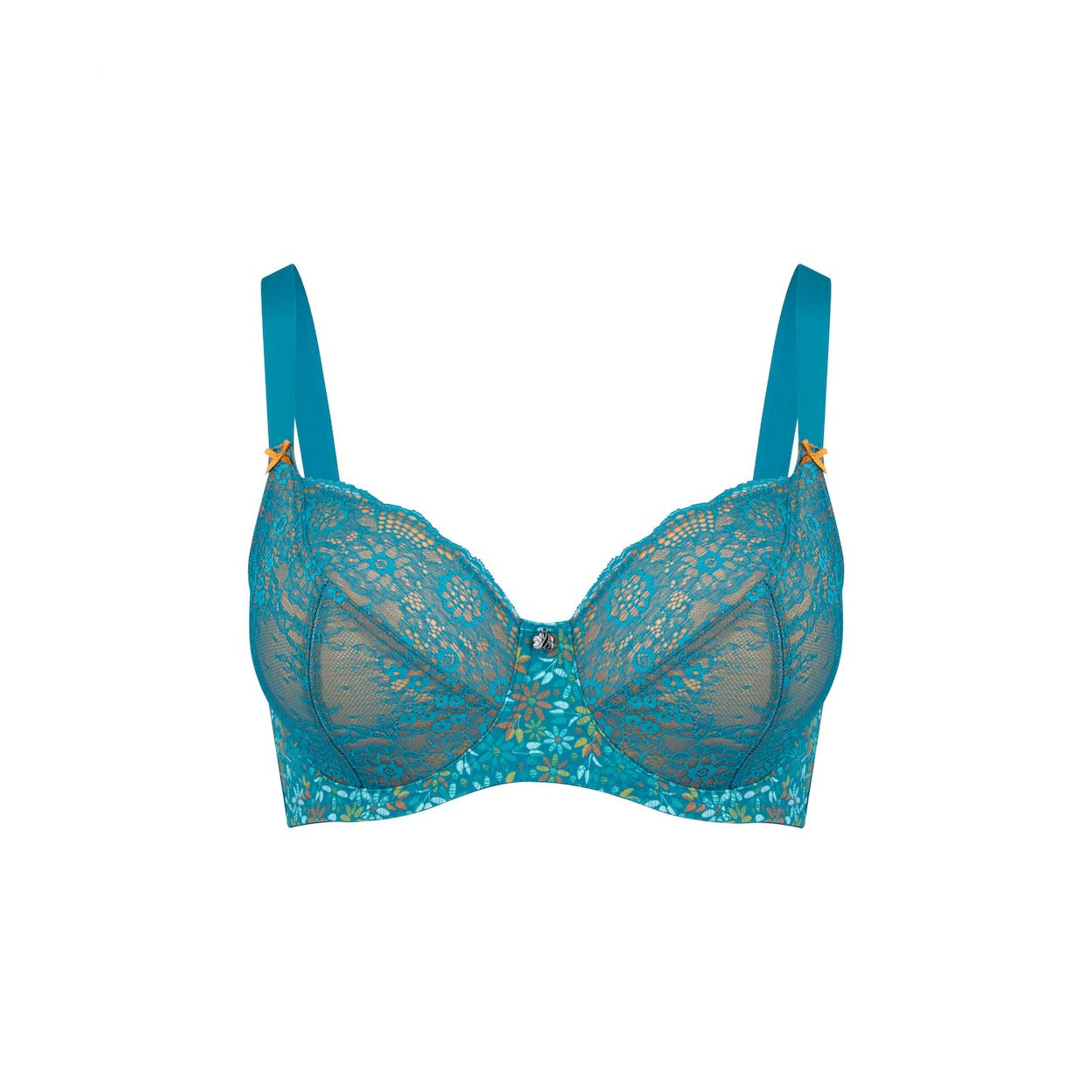 Print Full Cup Bra - Teal Blossom
