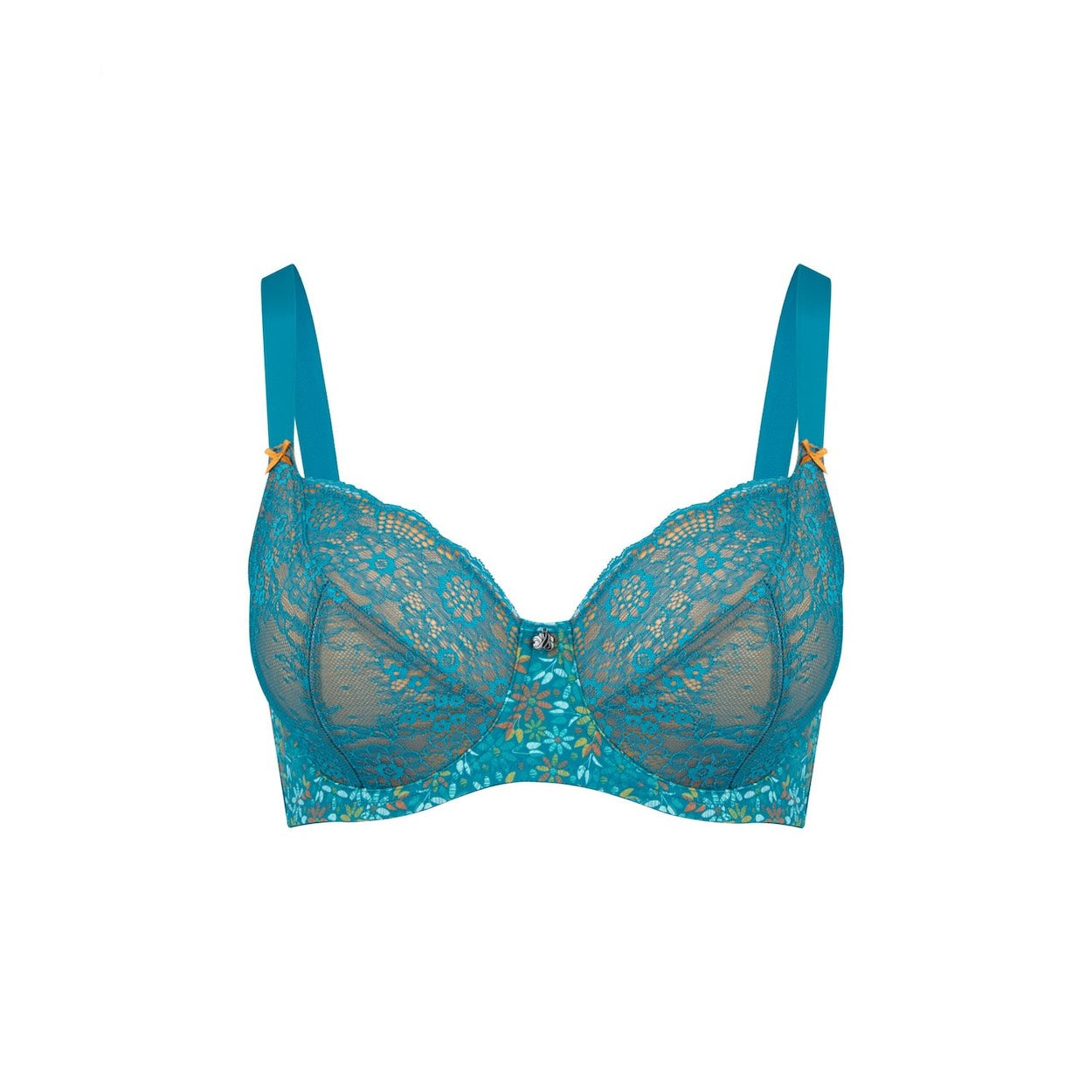 Print Premium Support Bra - Teal Blossom