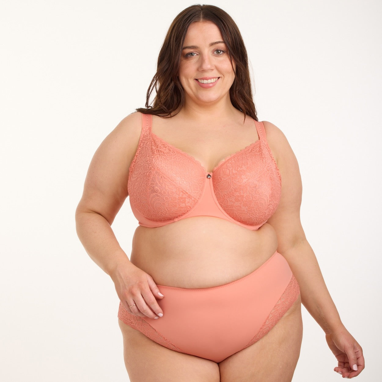 Lily Lace Premium Support Bra - Terra Cotta