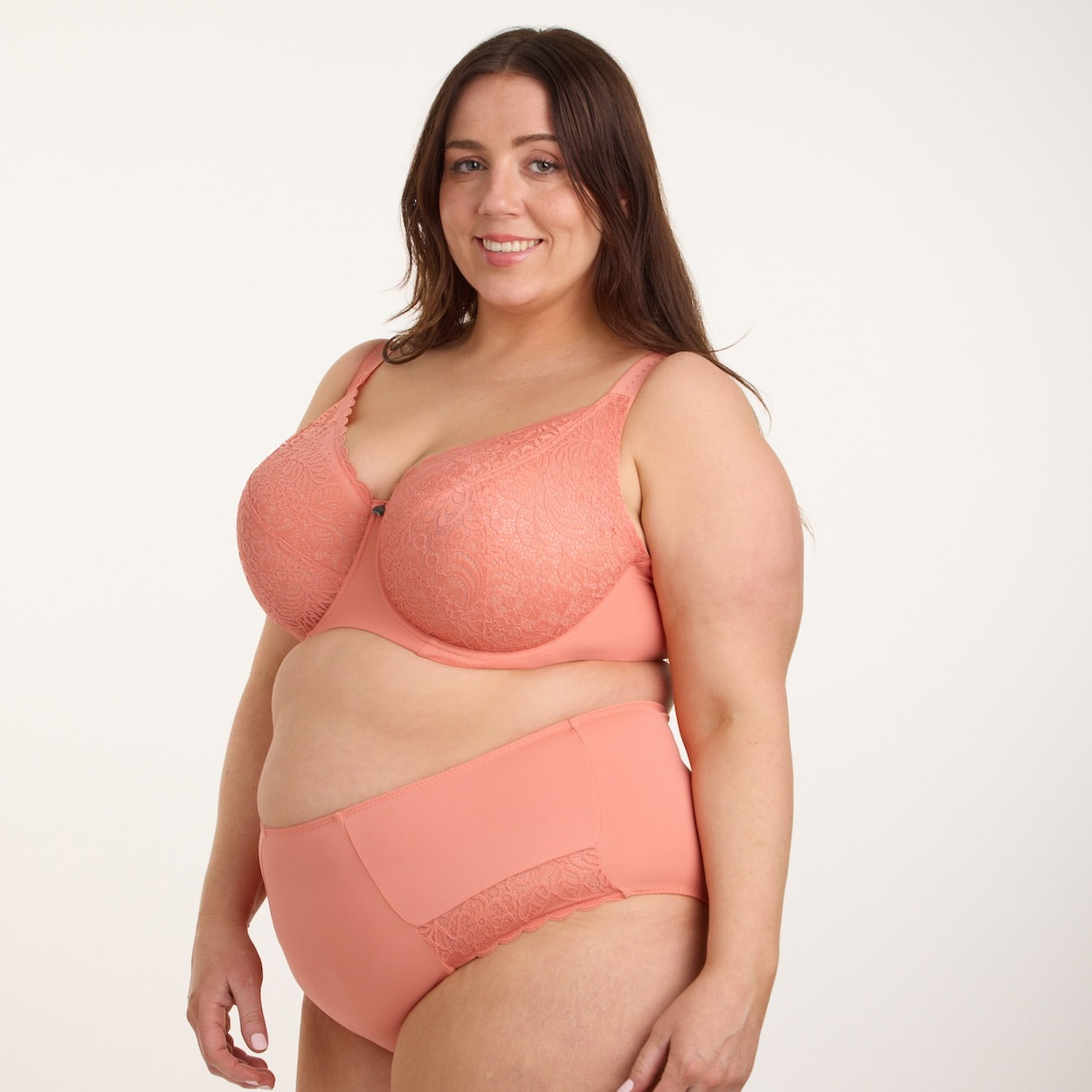 Lily Lace Premium Support Bra - Terra Cotta