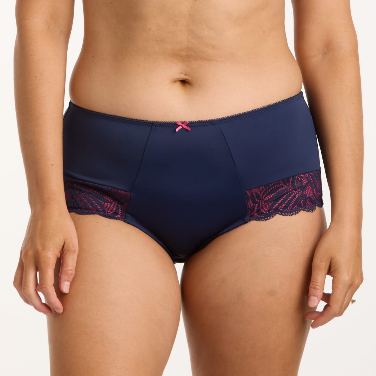 Radiate Lace Full Brief - Navy Berry