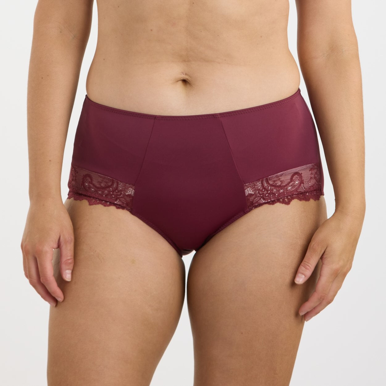 Nightingale Lace Full Brief - Burgundy