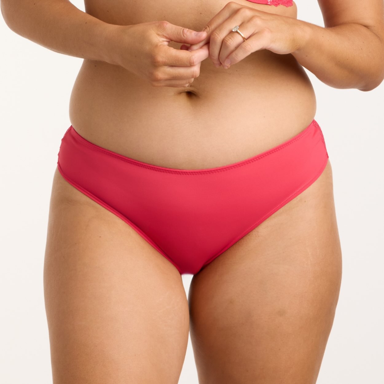 Nightingale Lace Bum Bikini Brief - Pink Flambe