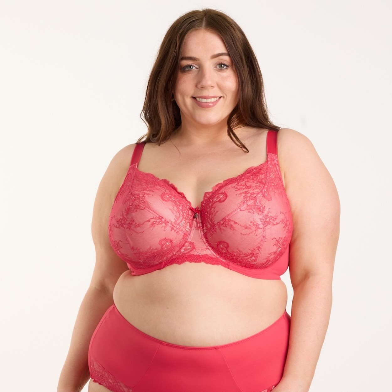 Nightingale Lace Premium Support Bra - Pink Flambe