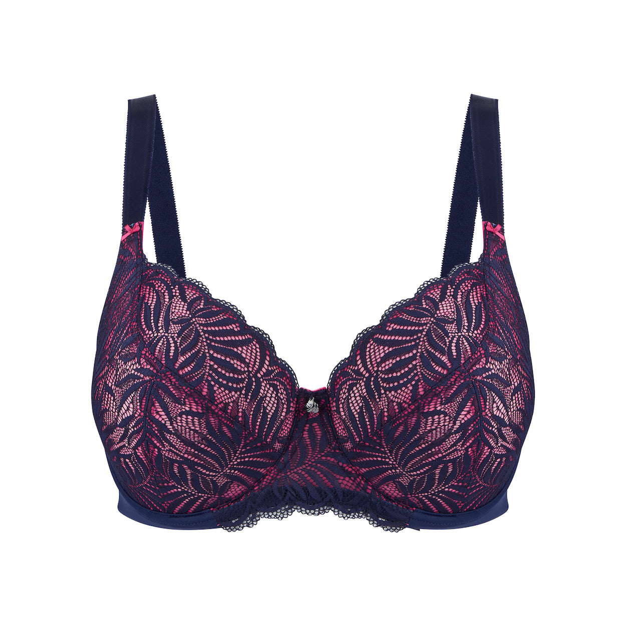 Radiate Lace Premium Support Bra - Navy Berry