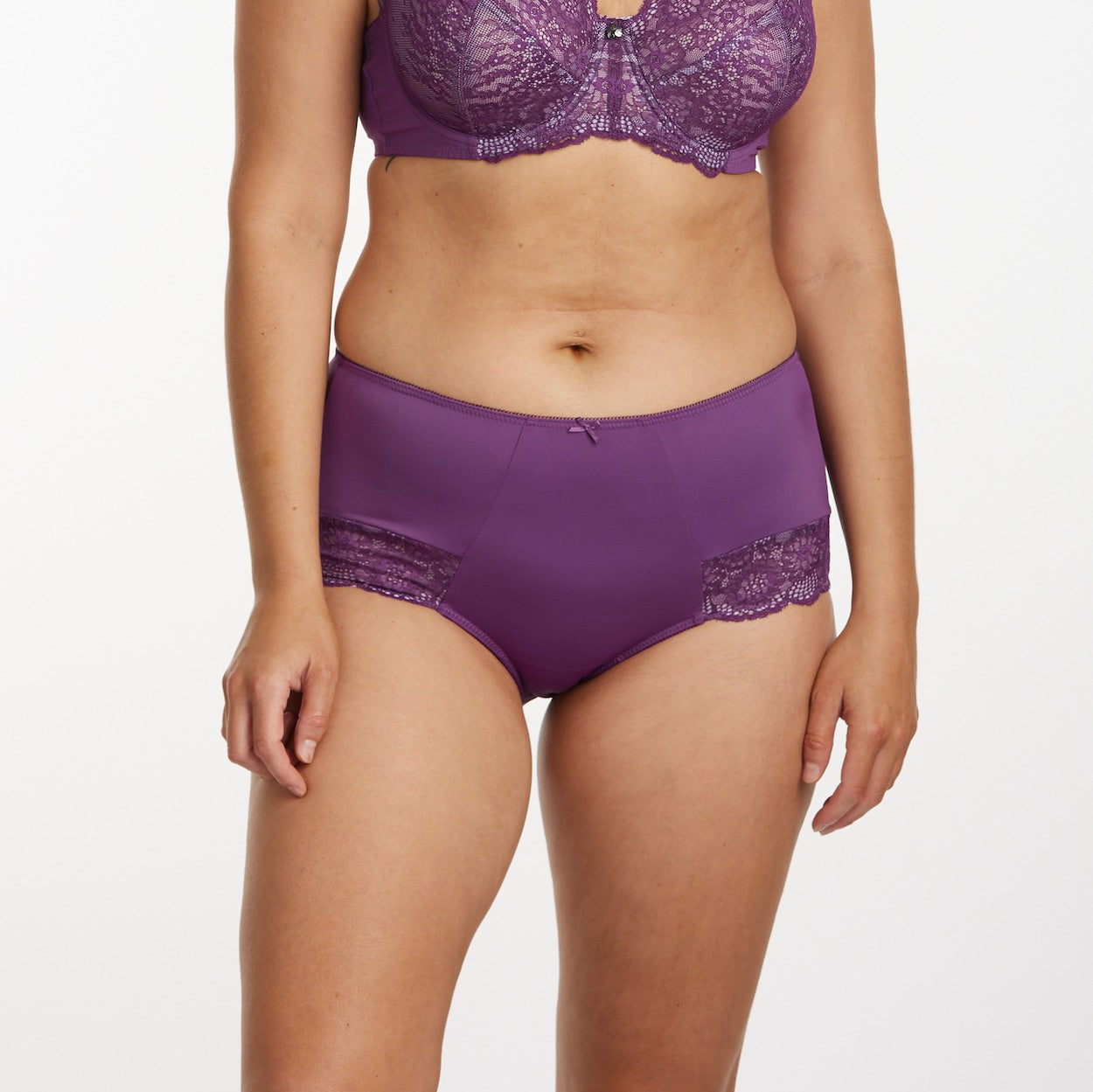 Peony Lace Full Brief - Purple Wineberry
