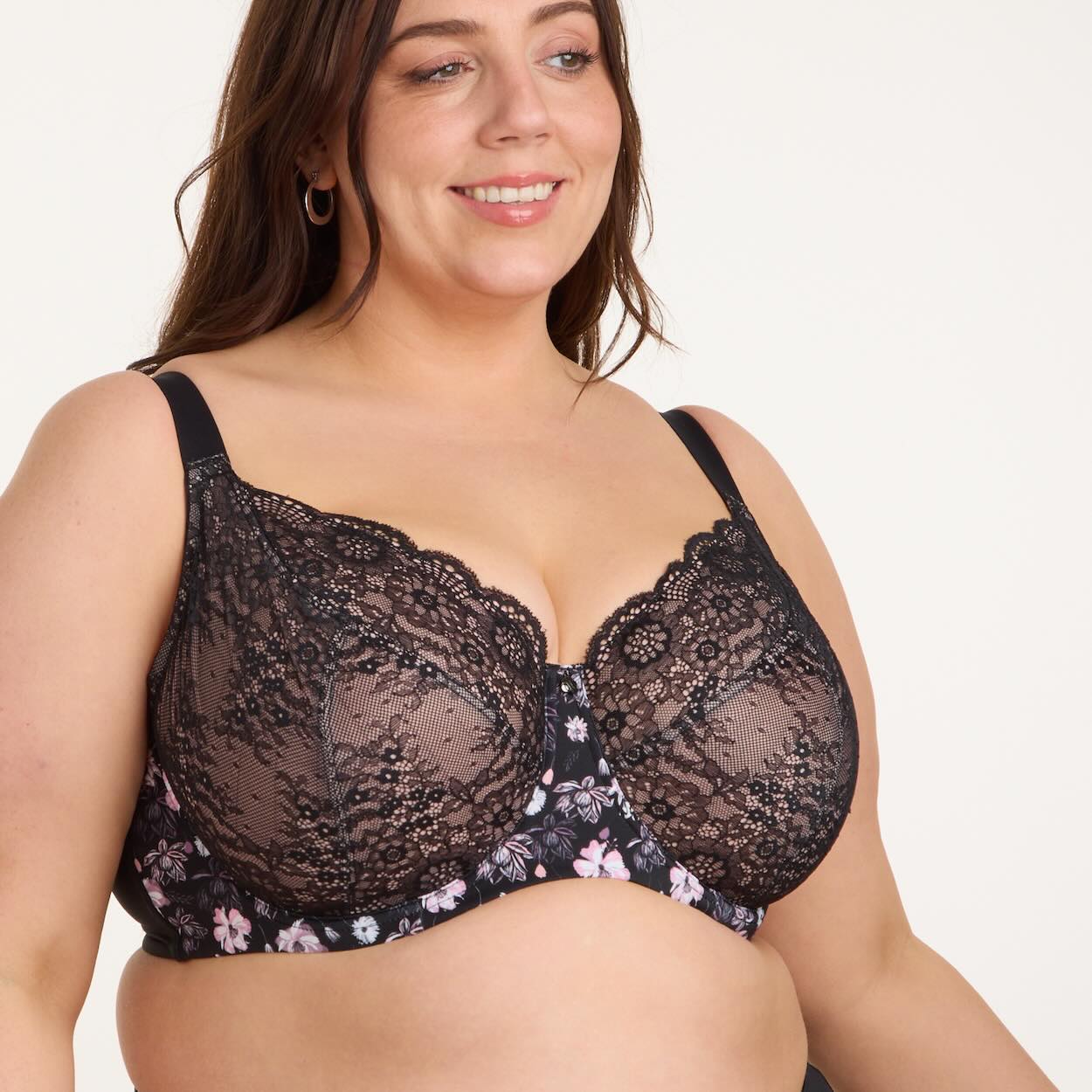Print Premium Support Bra - Black Bloom