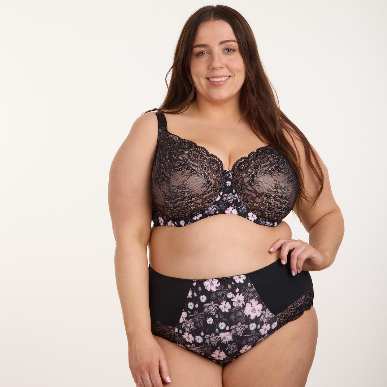 Print Premium Support Bra - Black Bloom
