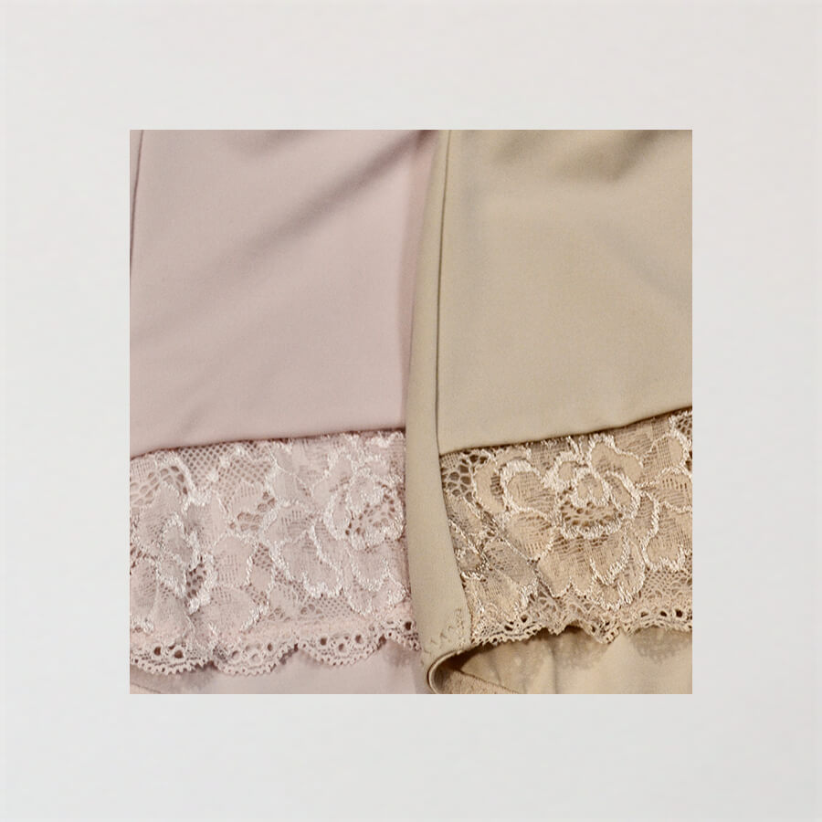 Dahlia Lace Midi Short Brief 2 pack - Almond and Pink Smoke