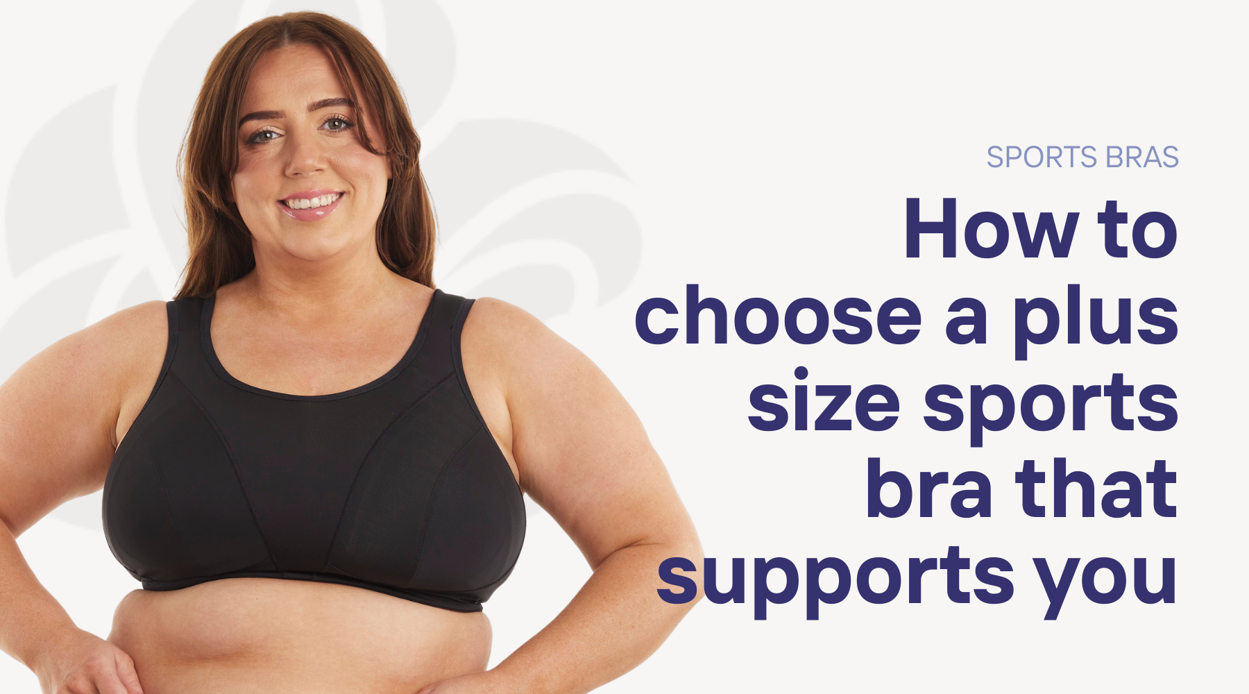 Plus size woman wearing black sports bra