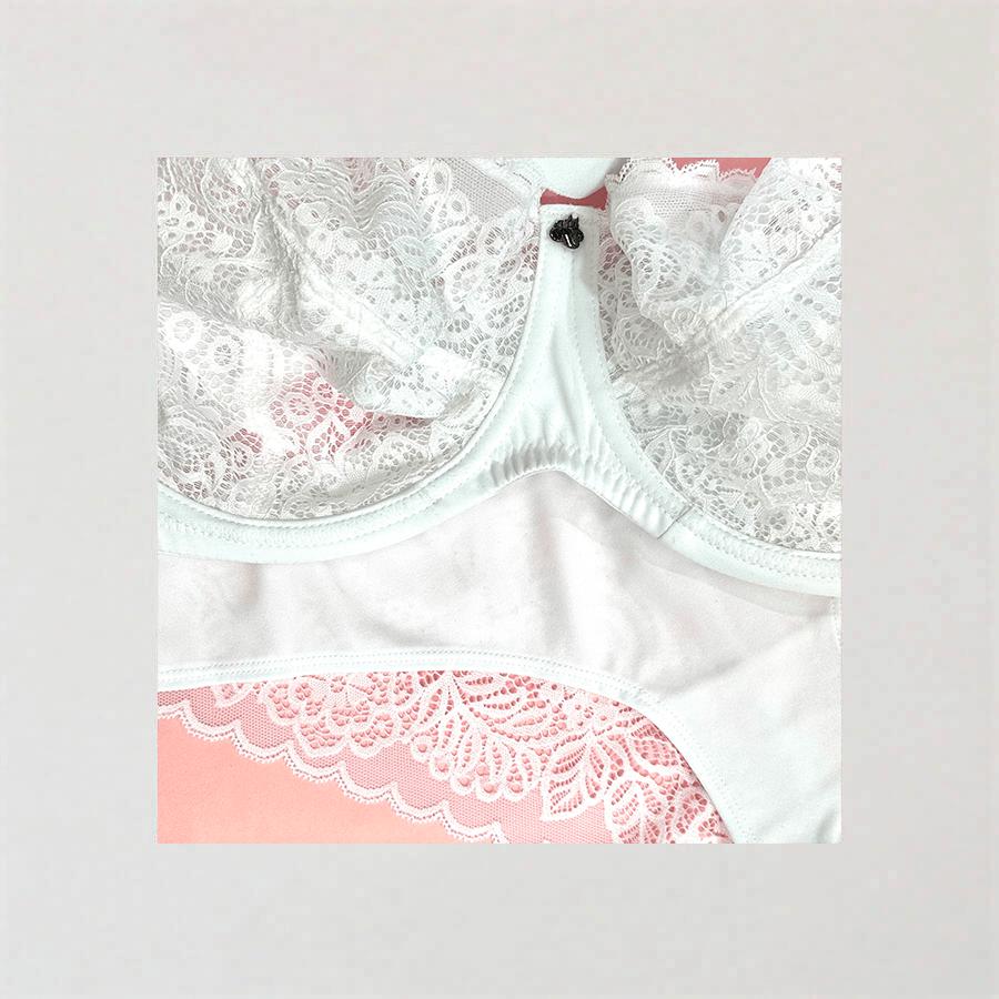 Lily Lace Premium Support Bra & Bikini Brief Set - White