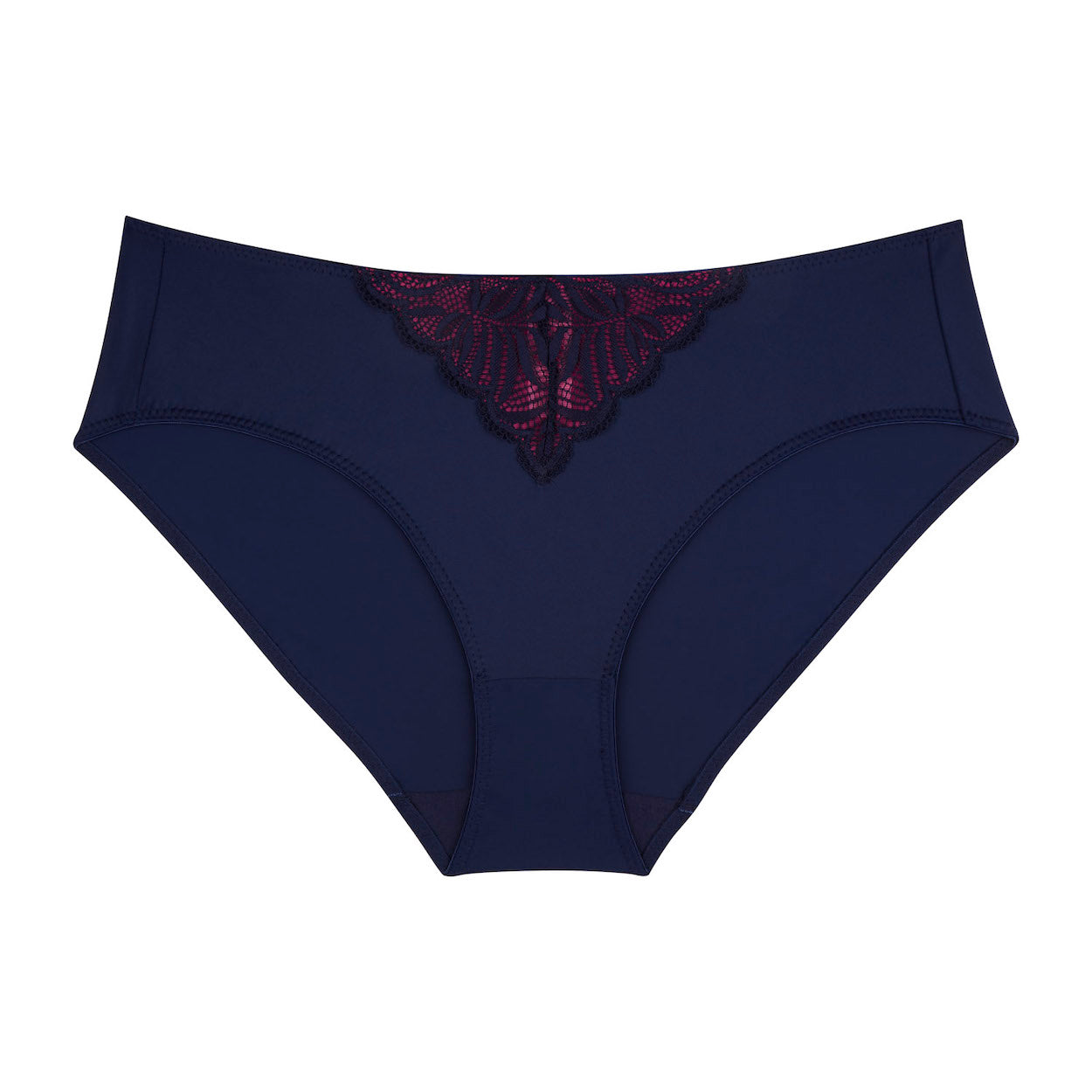 Radiate Lace Midi Brief - Navy Berry