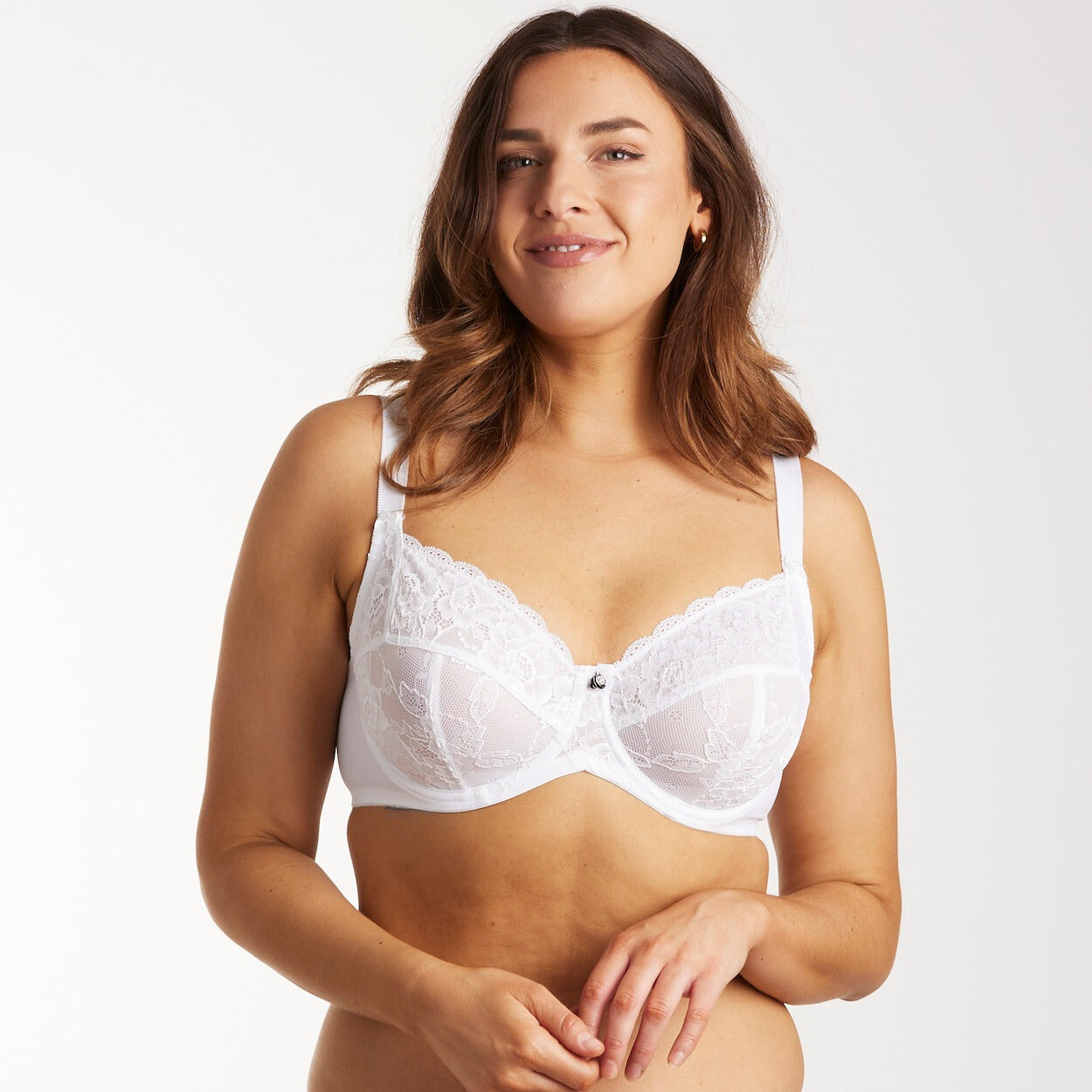 Dahlia Lace Full Cup Bra - Snow White