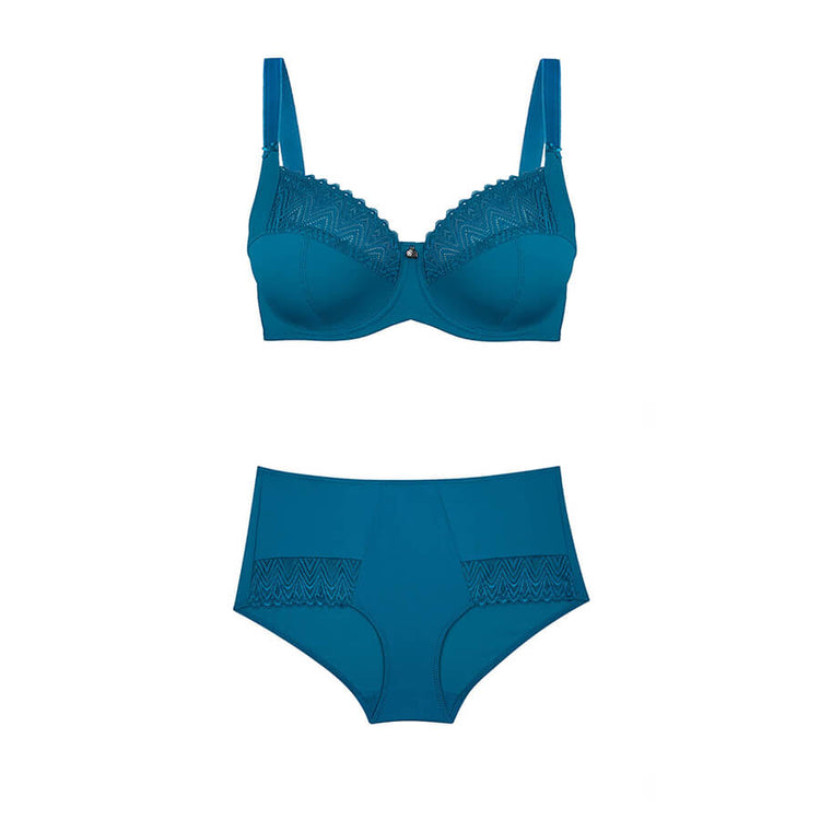 Willow Lace Full Cup Bra - Teal Blue