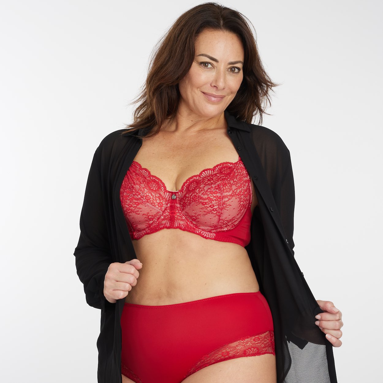 Peony Lace Full Cup Bra - Savvy Red
