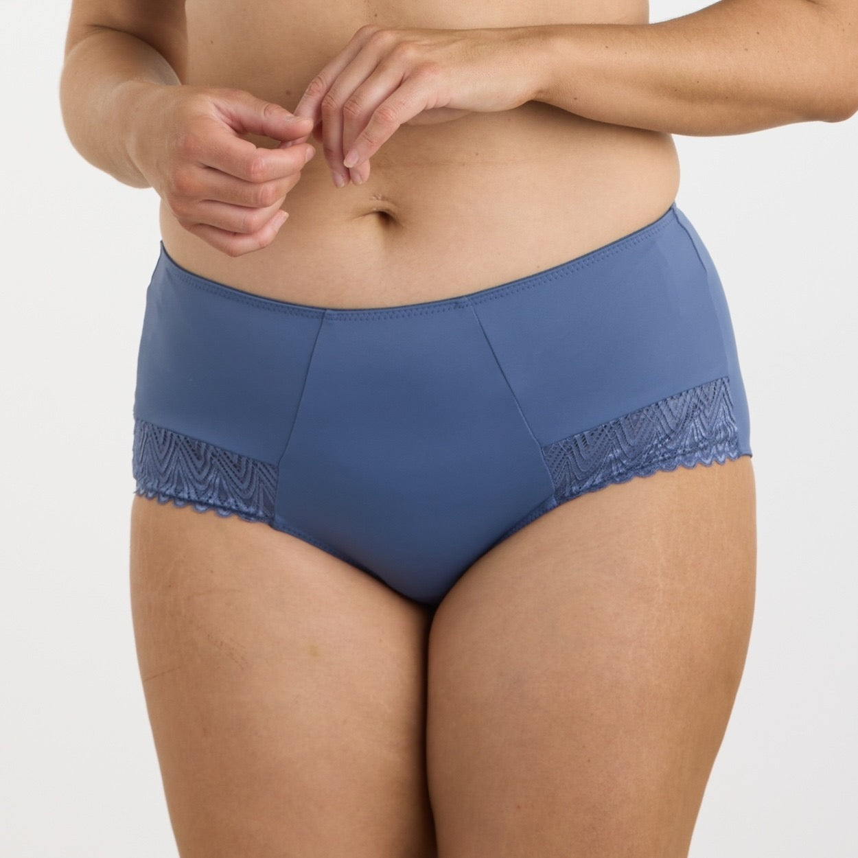 Willow Lace Full Brief - Vintage Indigo