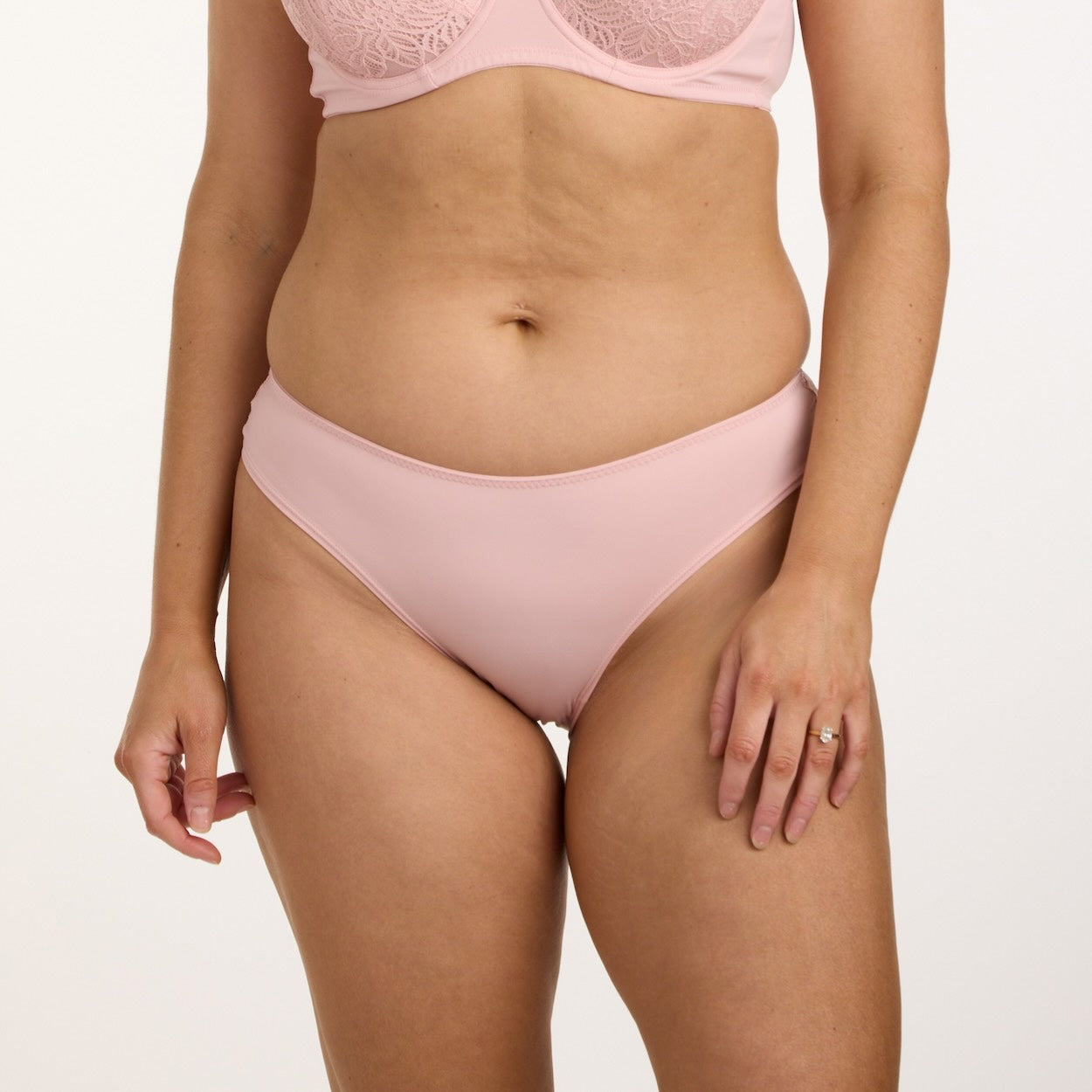 Lily Lace Bum Bikini Brief - Blush Pink