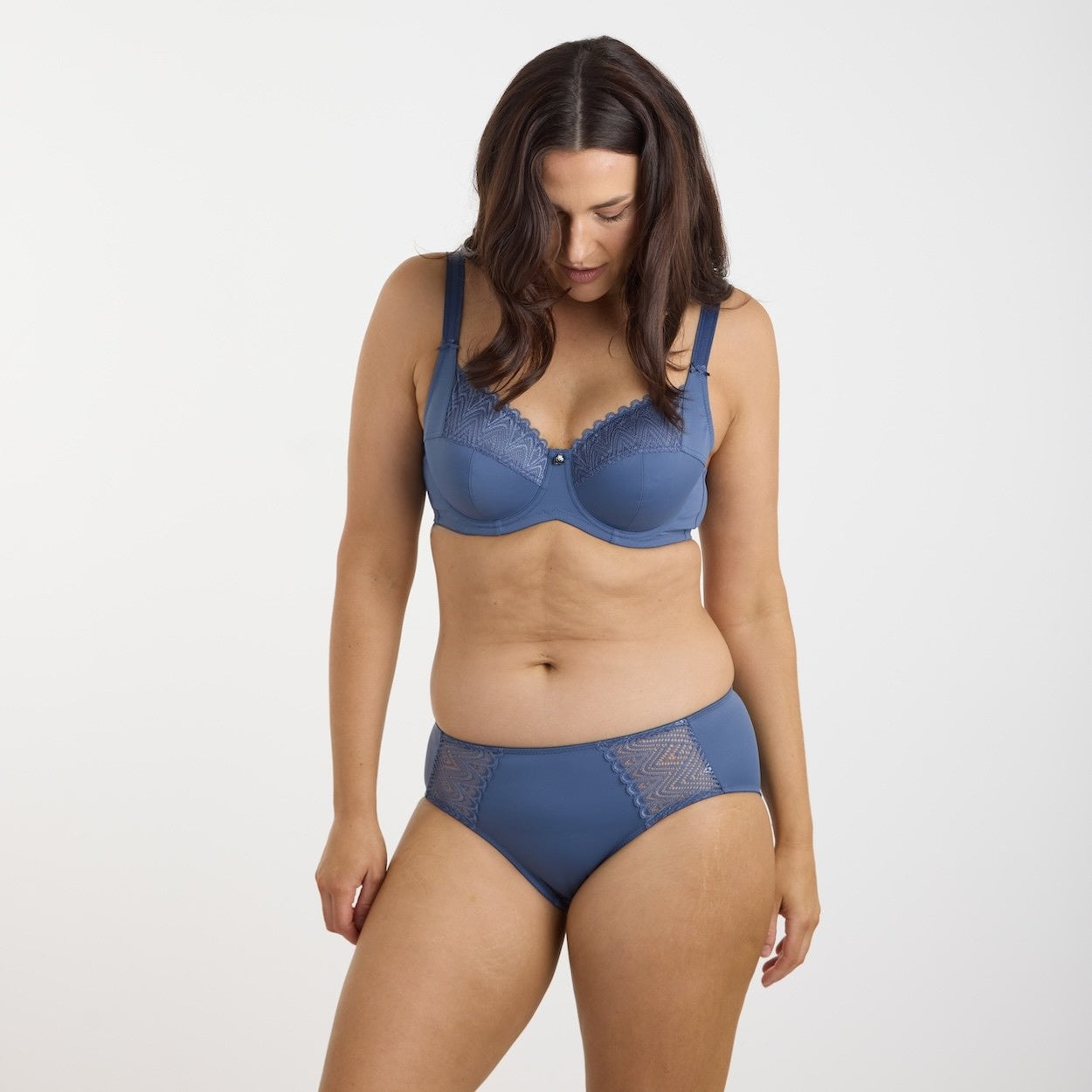 Willow Lace Midi Brief - Vintage Indigo