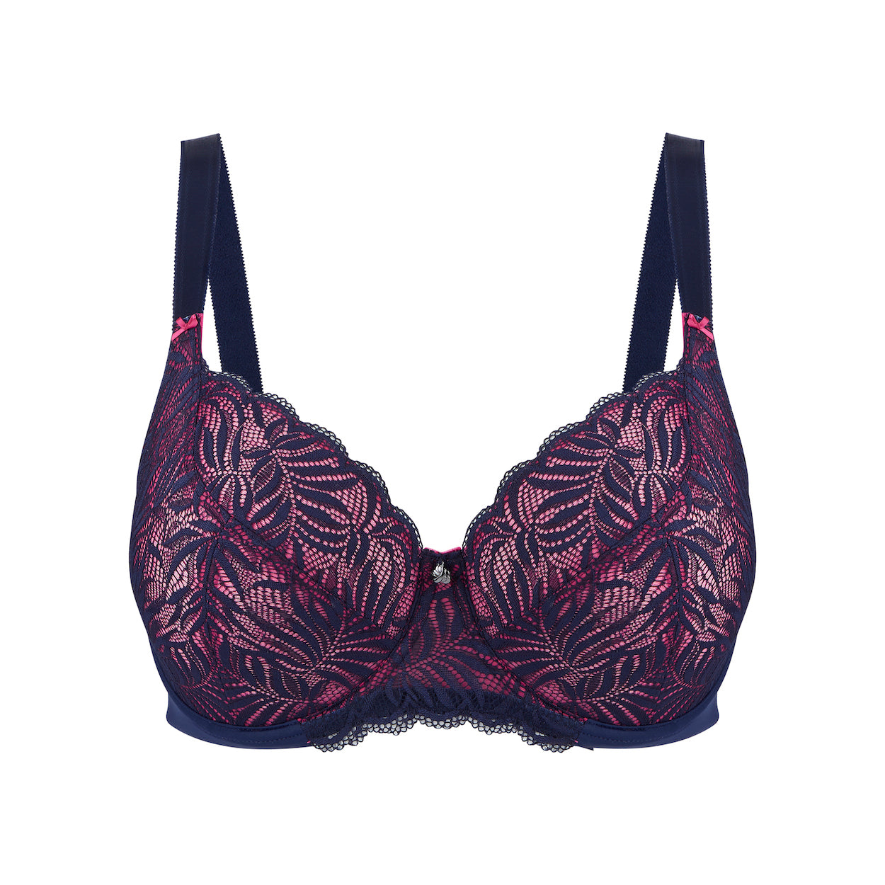 Radiate Lace Premium Support Bra - Navy Berry