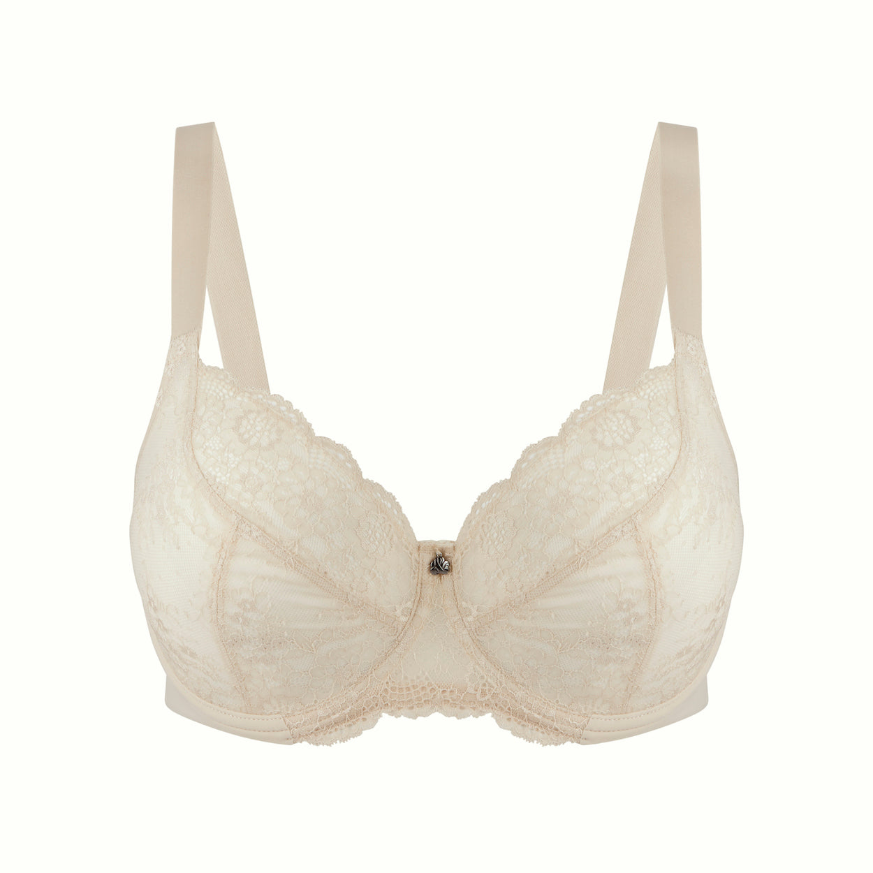 Peony Lace Premium Support Bra - Cafe Latte