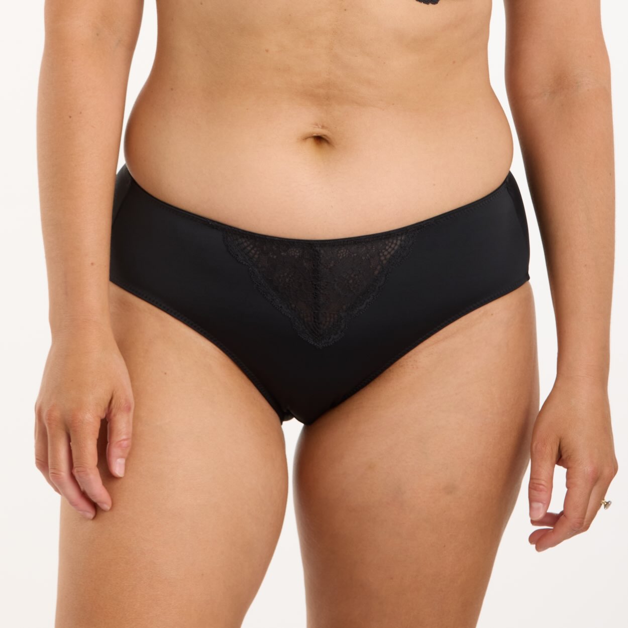 Peony Lace Midi Brief - Black