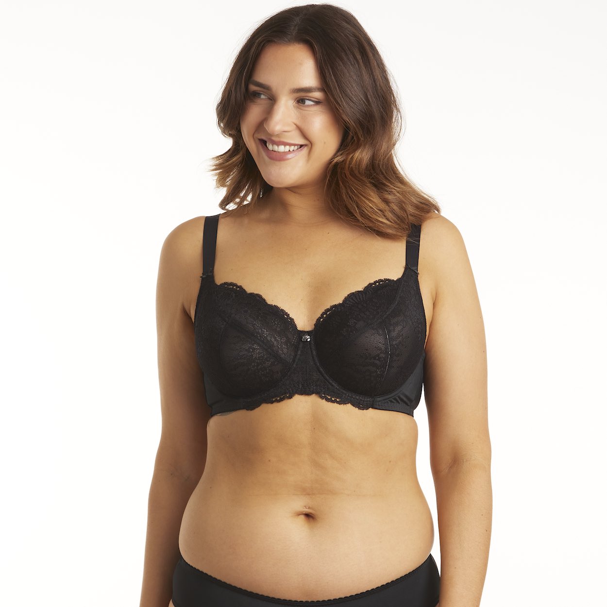 Peony Lace Full Cup Bra - Black