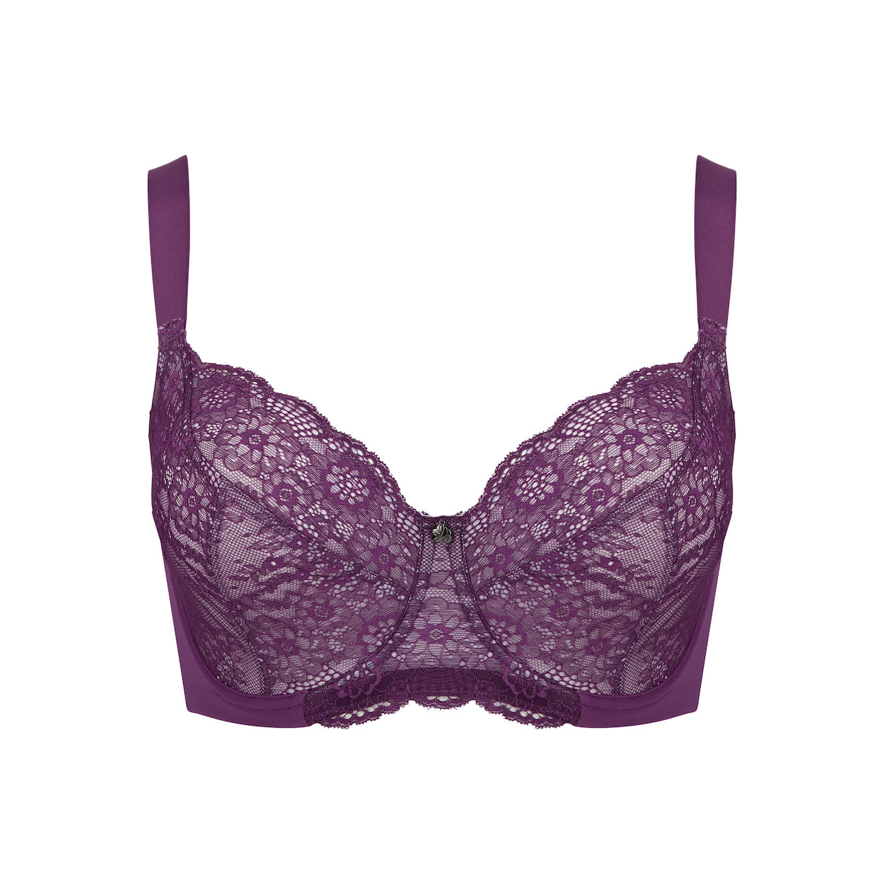 Peony Lace Full Cup Bra - Purple Wineberry