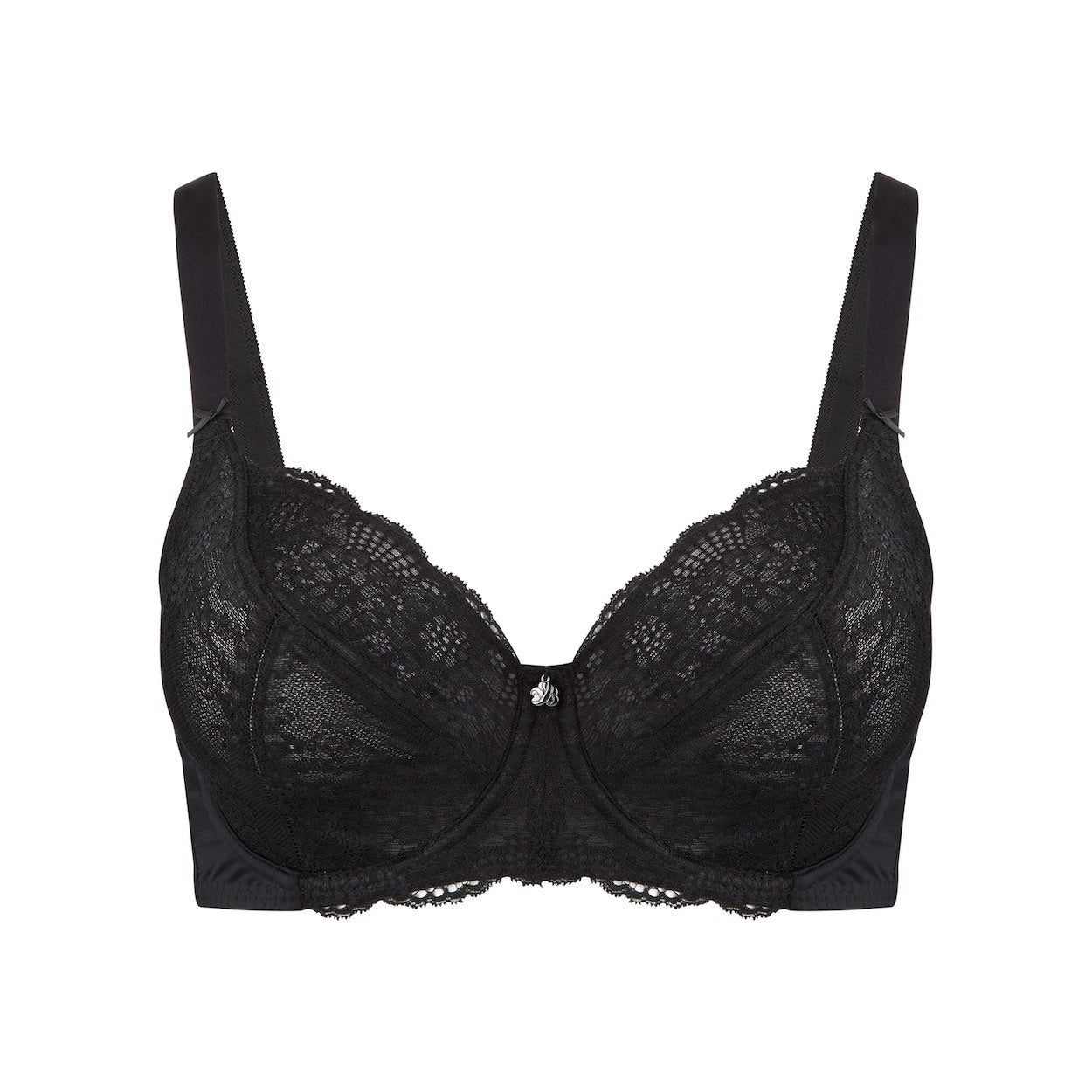 Peony Lace Full Cup Bra - Black