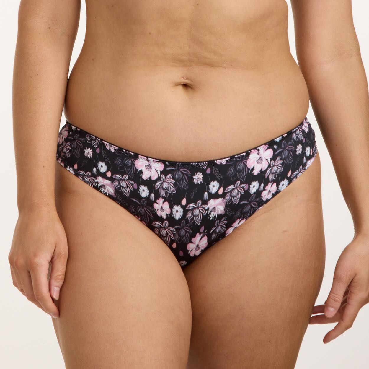 Lace Bum Bikini Brief - Black Bloom