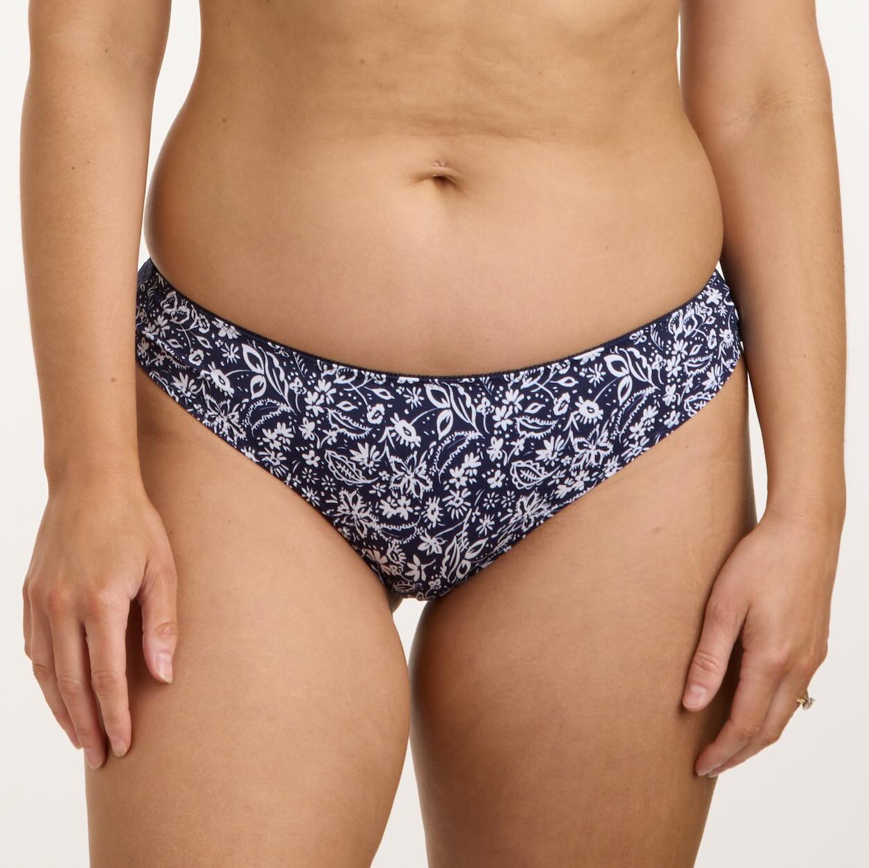 Lace Bum Bikini Brief - Mystic Navy Floral