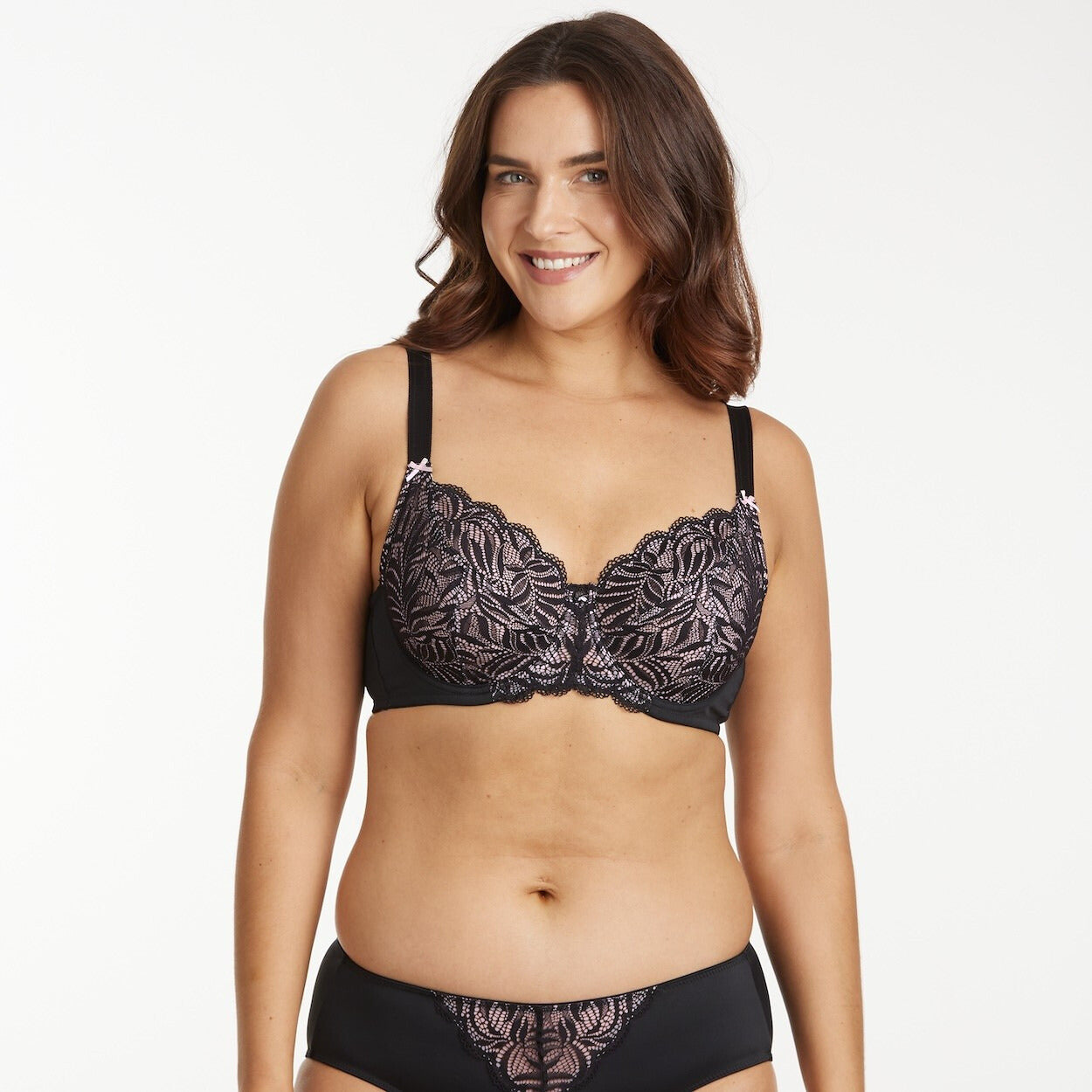 Radiate Lace Full Cup Bra - Blush Black