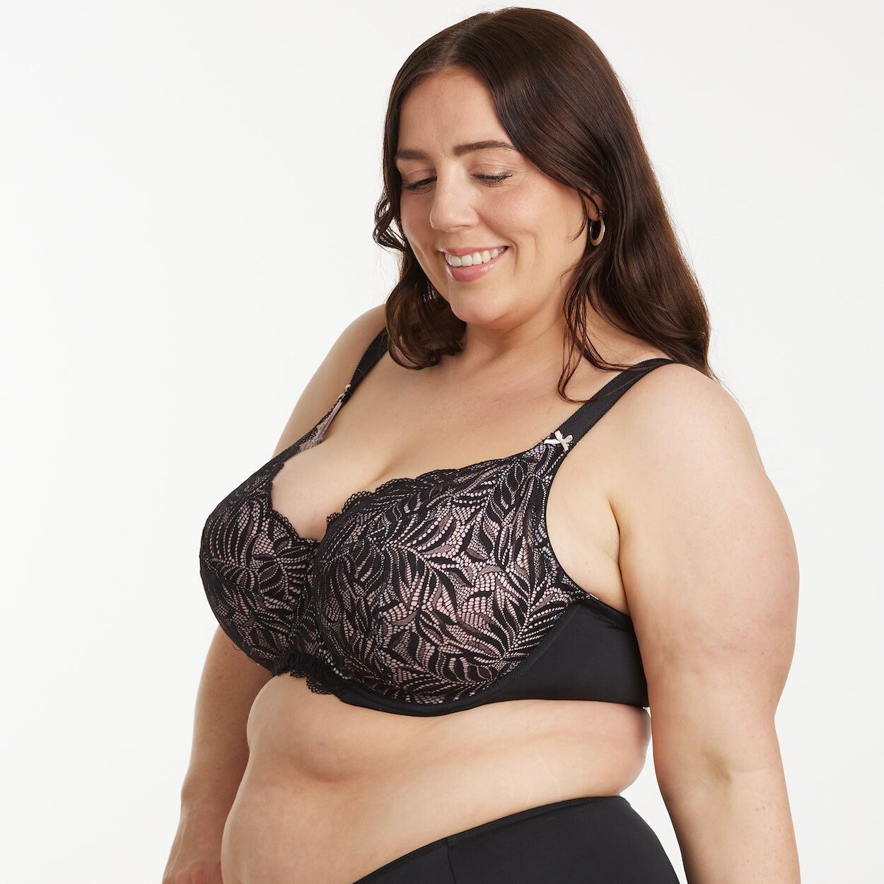 Radiate Lace Premium Support Bra - Blush Black