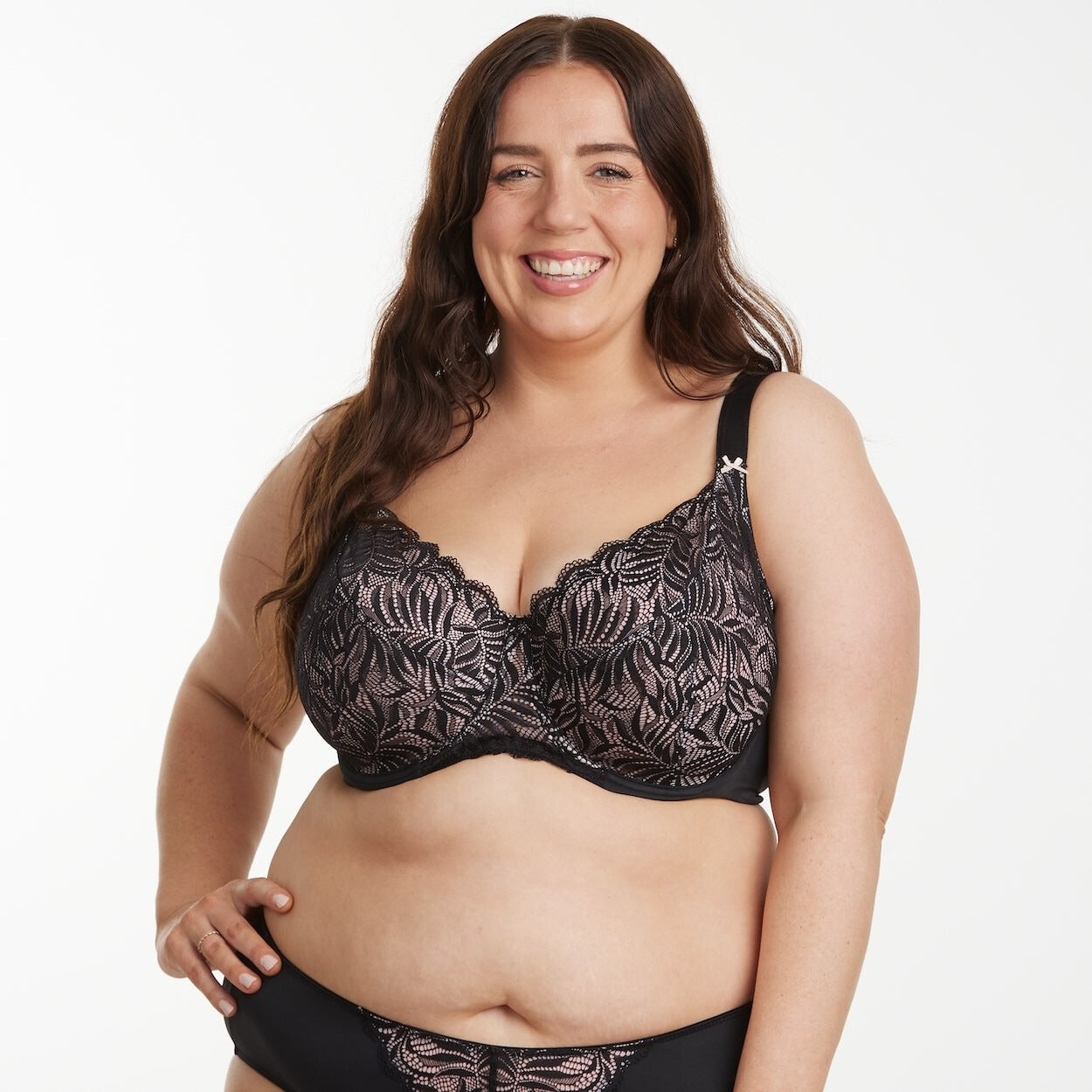 Radiate Lace Premium Support Bra - Blush Black