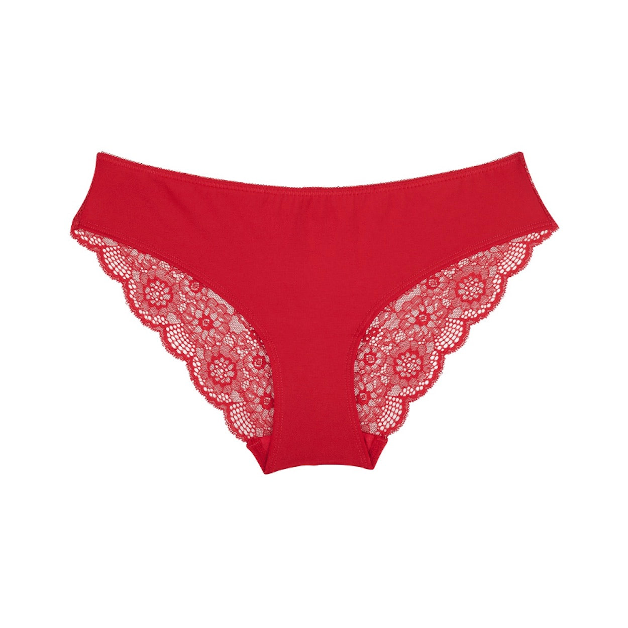 Peony Lace Bum Bikini Brief - Savvy Red