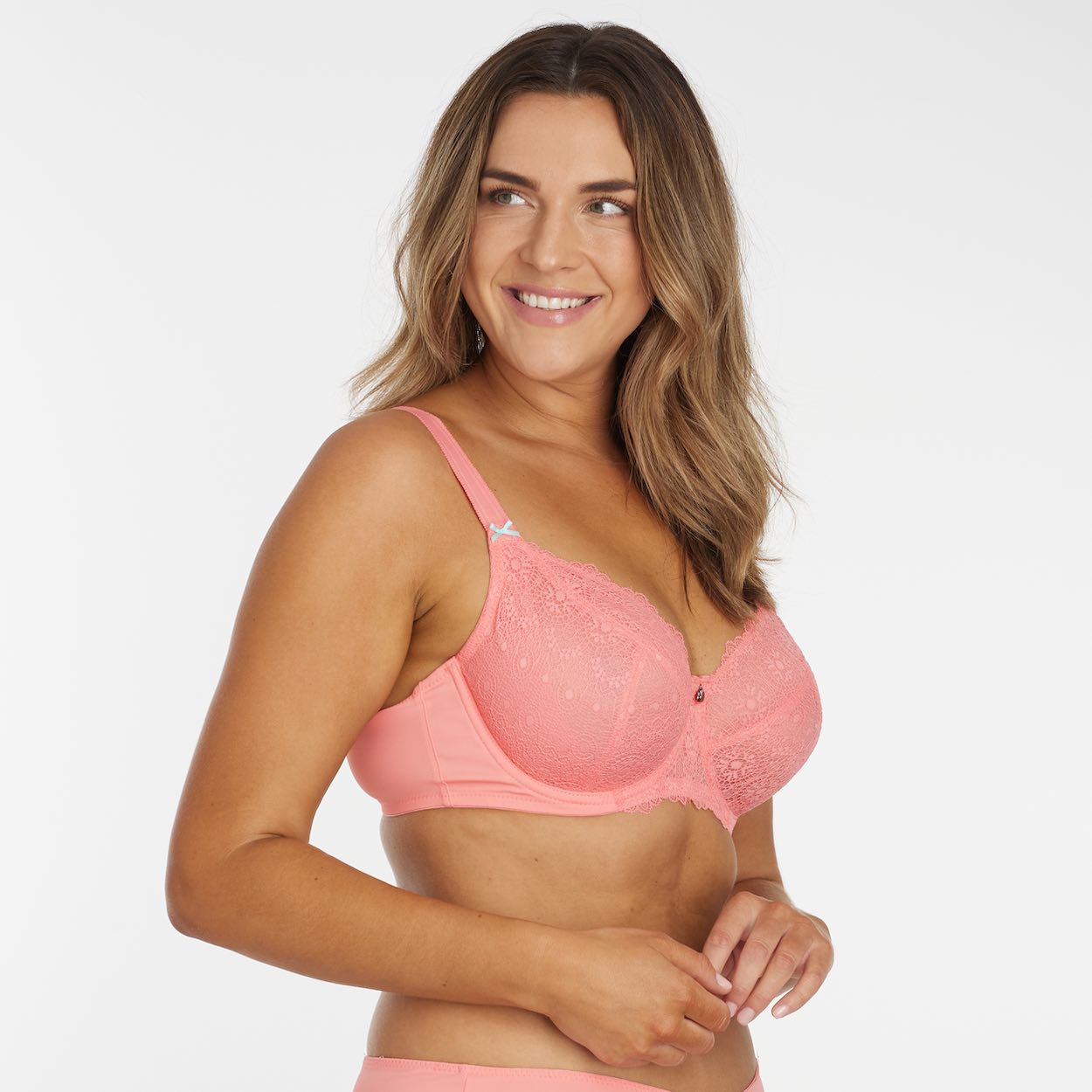 Geo Lace Full Cup Bra - Sorbet