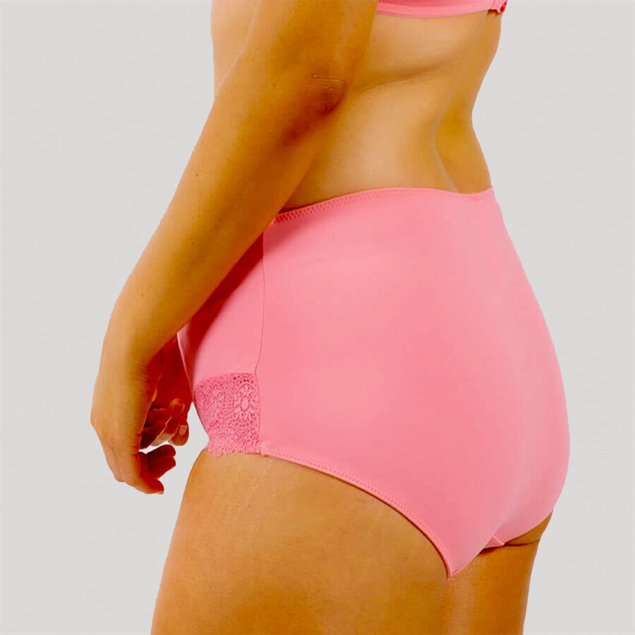 Geo Lace Full Brief - Sorbet