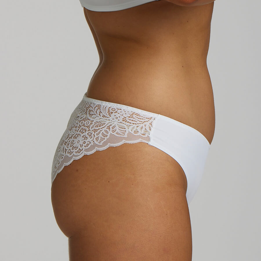 Lily Lace Bum Bikini Brief - White