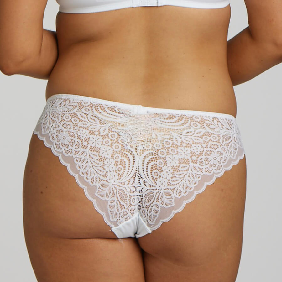 Lily Lace Bum Bikini Brief - White