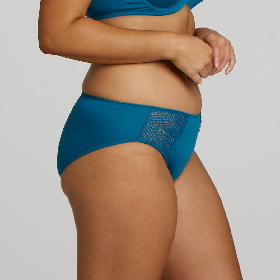 Willow Lace Midi Brief - Teal Blue