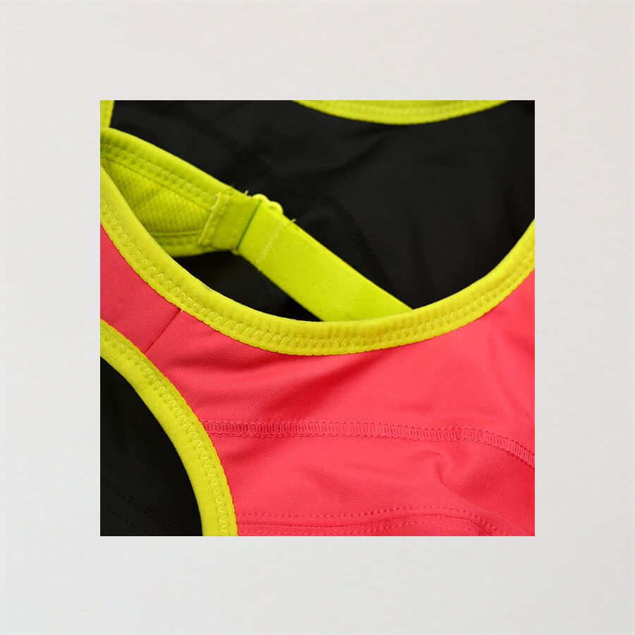 Sports Bras (2 Pack) - Premium Support - Raven Black and Flamingo Pink