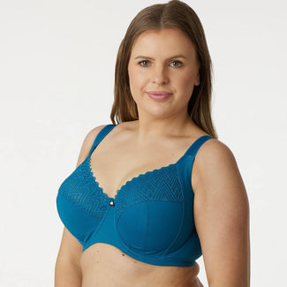 Willow Lace Premium Support Bra - Teal Blue