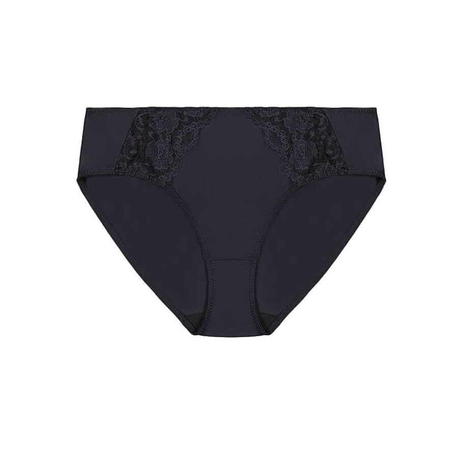 Lace Midi Brief - Black