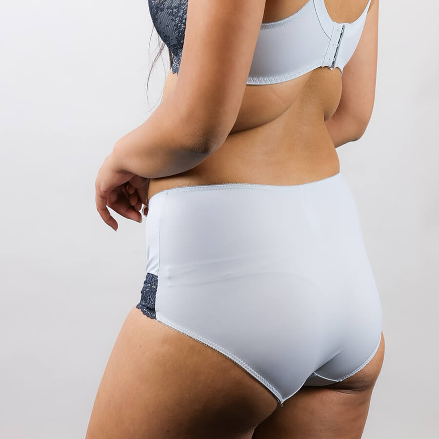 Alyssum Lace Full Brief - Blue Graphite