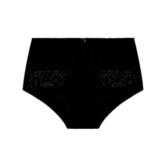 Contrast Lace Midi Short Brief- Black Charcoal