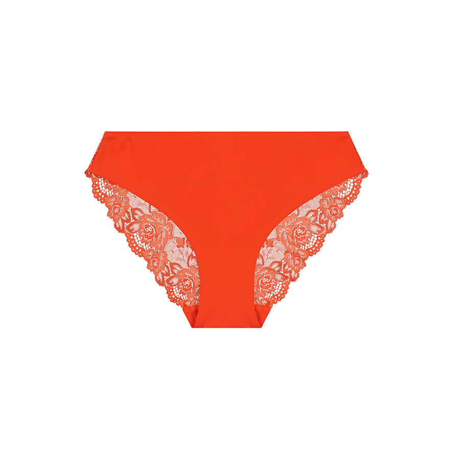 Bella Rosa Lace Bum Bikini Brief - Salsa Orange