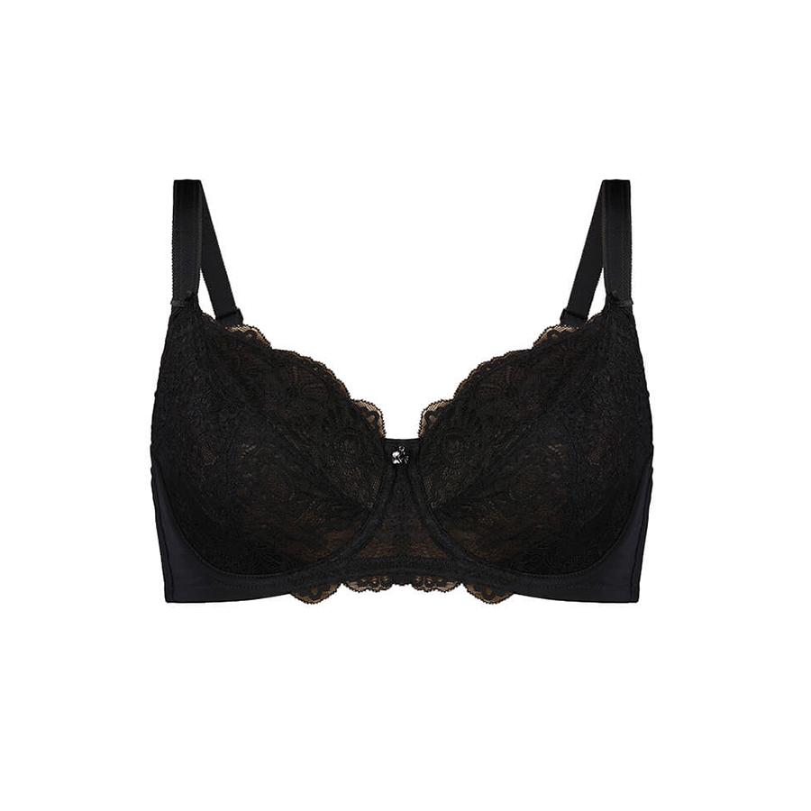 Underwire Baroque Lace Bra - Enhanced Support - Black Product Image