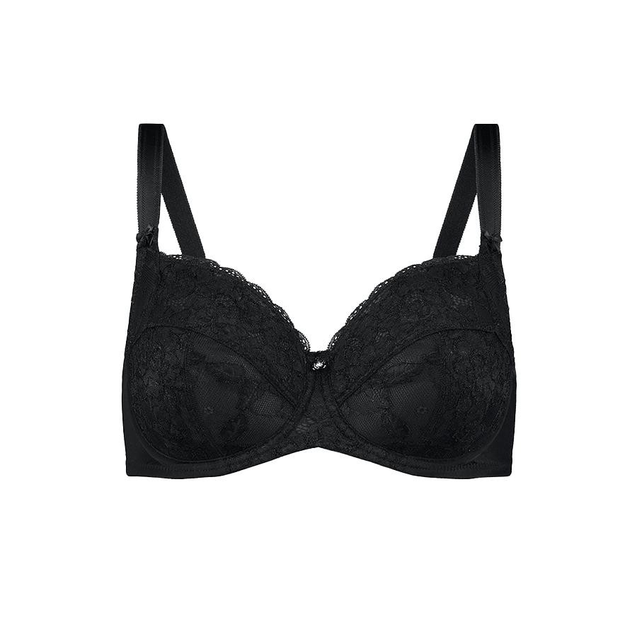Full Lace Cup Dahlia Bra - Enhanced Support - Black Product Image