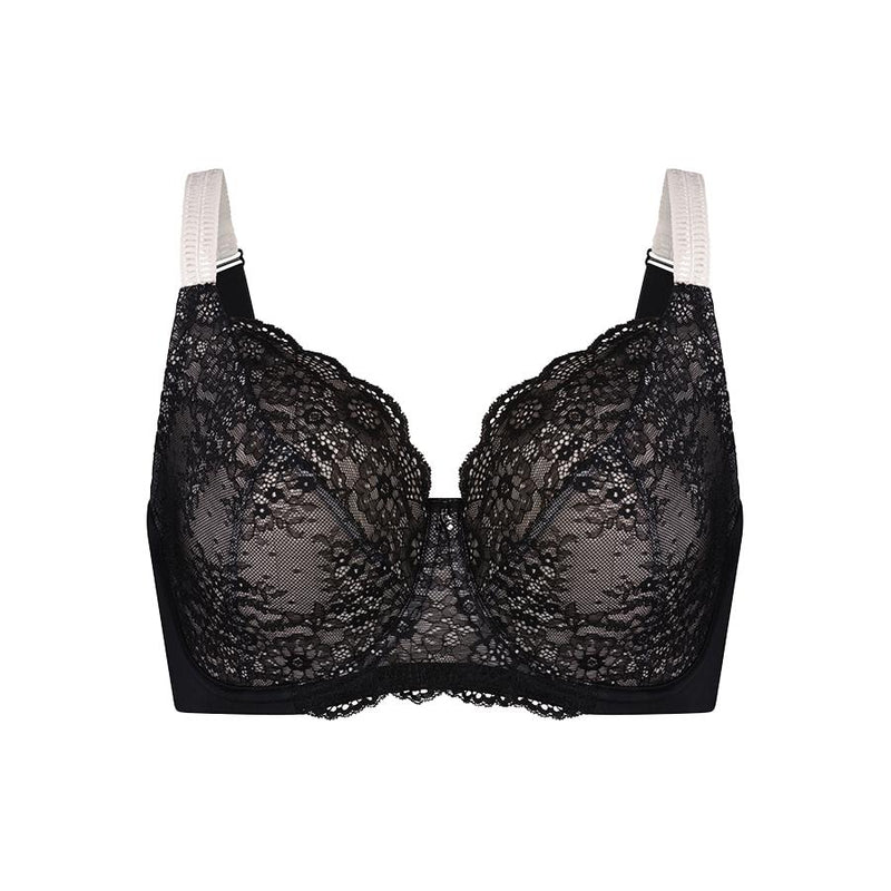 Peony Lace Full Cup Bra - Premium Support - Black Heavenly Pink | Rose ...